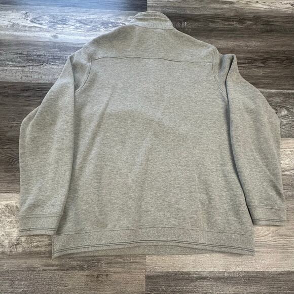 Tommy‎ Bahama Relax Gray Mens XL Quarter Zip Plain Minimalist Ribbed Sweatshirt - Picture 4 of 14